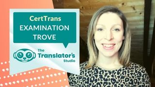 CertTrans Examination Trove course stamp and Gwenydd Jones